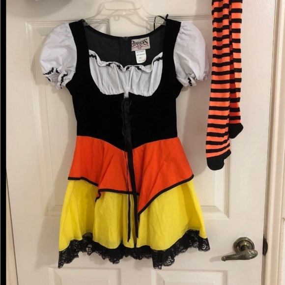 Kids Halloween Candy Corn Witch Costume - Picture 2 of 5